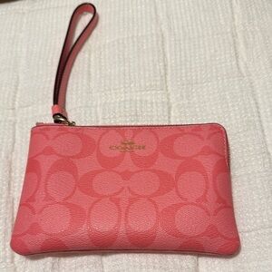 Coach Flamingo Pink  Wristlet Clutch